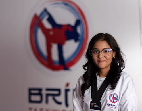 Instructor Esha Raval with Brio Taekwondo