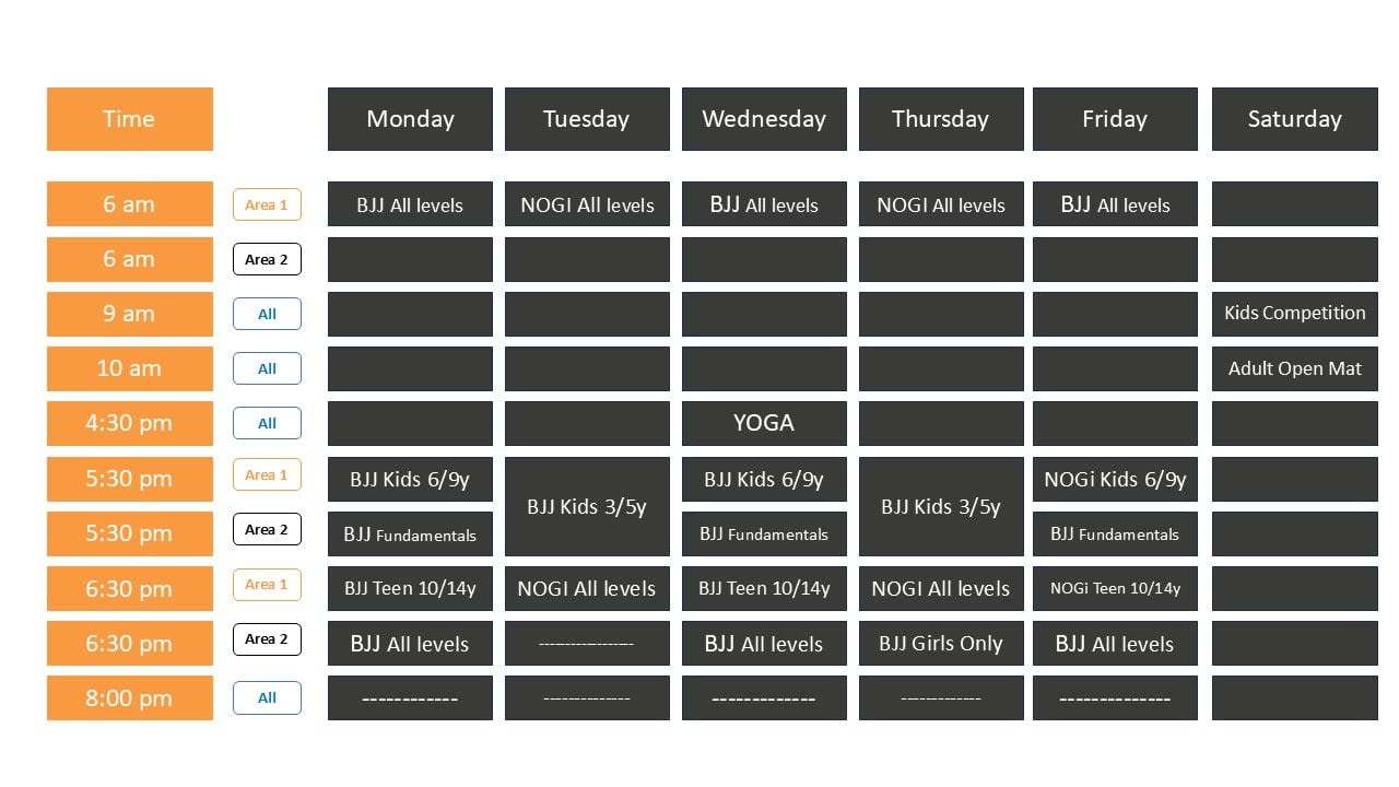Adonai Martial Arts Schedule