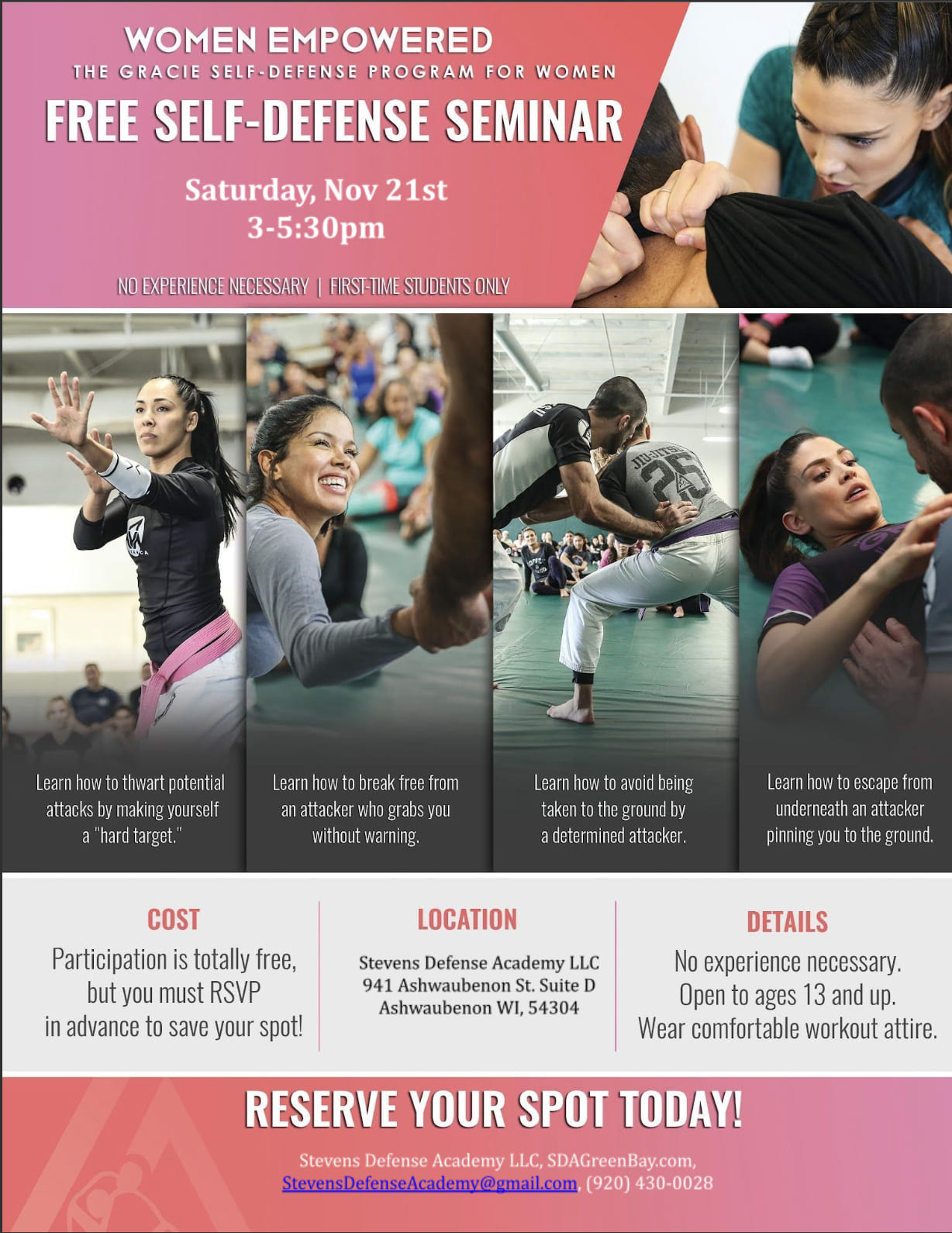 Women Empowered Women's Self-Defense Seminar in Green Bay