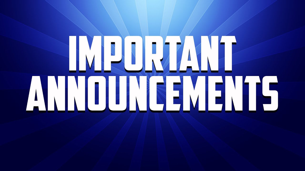 ANNOUNCEMENTS