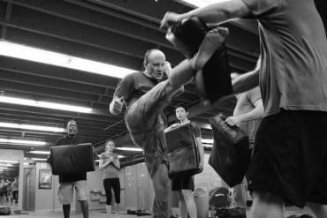 man practicing krav maga self defense