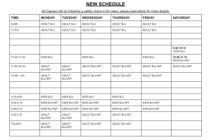 HQ Schedule  update: 05/26