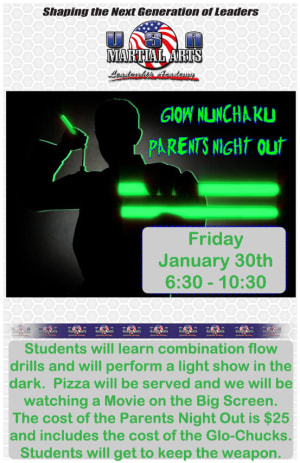 Upcoming Glow Chuck Parents Night Out for the McKinney Prosper and Frisco Areas