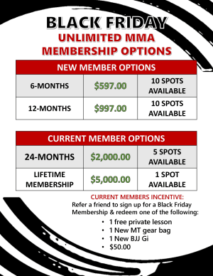 Black Friday Specials are Back!