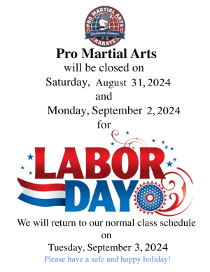 2024 Labor Day Closing Schedule