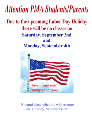 Labor Day Closings