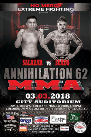 Mario Suazo’s first fight as an FX’er is set for No Mercy Extreme Fighting 3/3 in Colorado Springs! 