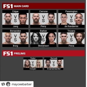 Maycee Barber makes it on the main card fo UFC DENVER!