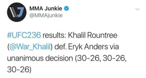 ERYK ANDERS FIGHT REULTS: