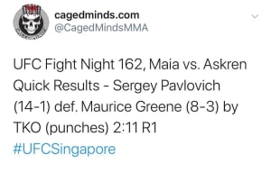 MAURICE GREENE FIGHT RESULTS:
