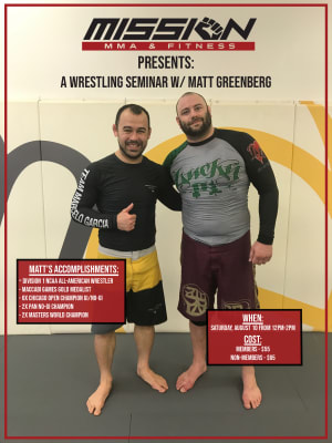 Mission MMA Presents: A Wresting Seminar with Matt Greenberg! 