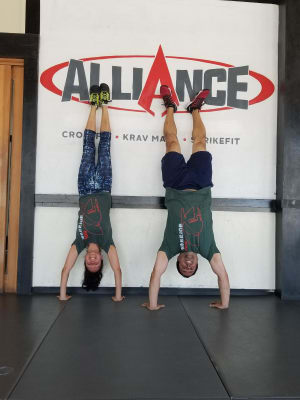 CrossFit handstands from our most recent Warrior 100 members doing hand stands at Alliance Culver City!