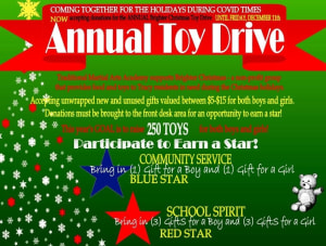 Annual brighter Christmas toy drive. 