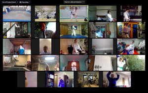 Socially distanced judo