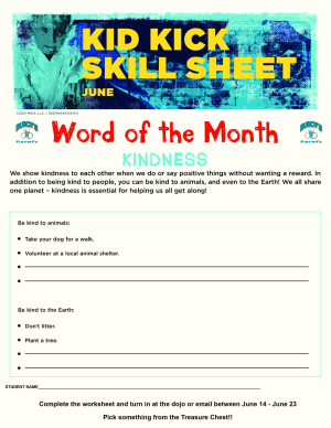 June 2021 Word of the Month Worksheet