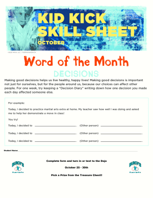 October 2021 Word of the Month Worksheet