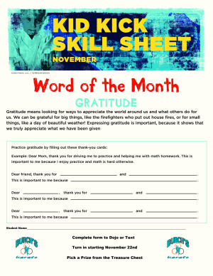 November 2021 Word of the Month Worksheet