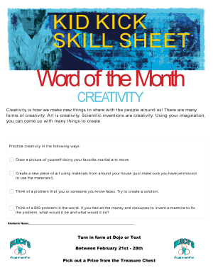 February 2022 Word of the Month Worksheet
