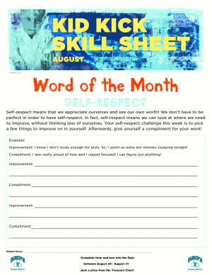August 2022 Word of the Month Worksheet