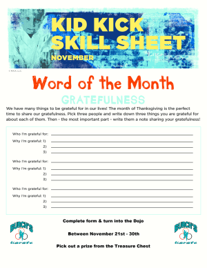 November 2022 Word of the Month Worksheet