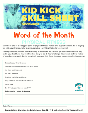 December 2022 Word of the Month Worksheet
