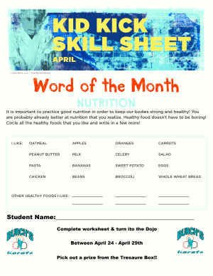 April 2023 Word of the Month Worksheet