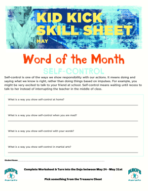 May 2023 Word of the Month Worksheet