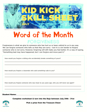 July 2023 Word of the Month Worksheet