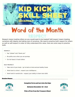 December 2023 Word of the Month Worksheet