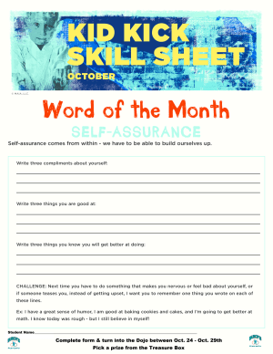 October 2022 Word of the Month Worksheet