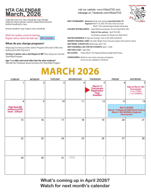 Calendar March 2026