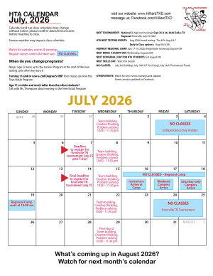 Calendar July 2026