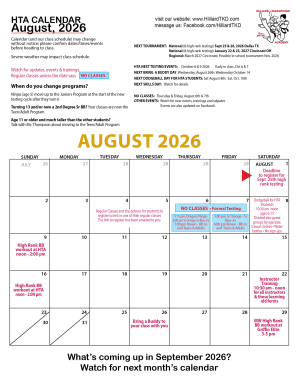 Calendar August 2026