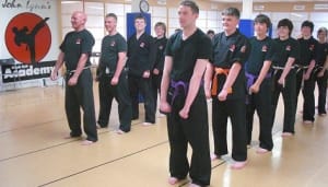 students in adult karate in Rhyl - John Lynns BBA students in adult karate in Rhyl - John Lynns BBA