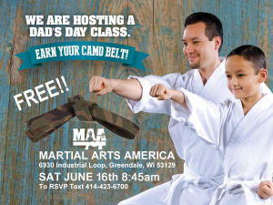 All Are Invited to our FREE MAA Dad & Me Class - SAT 06/16th