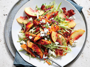 BBQ Chicken with Peach and Feta Slaw