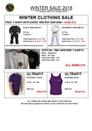 Winter Sale 2018 - ends 15th October 2018