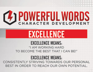 Happy July! We’re focused on EXCELLENCE this month! Here are your Powerful Words Goodies!