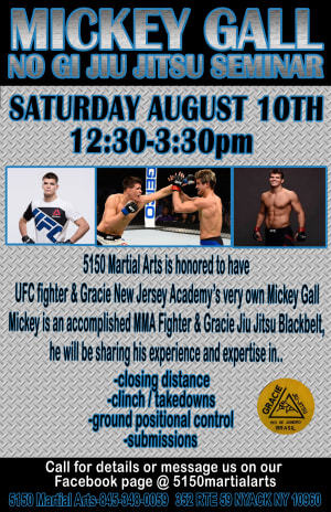 No Gi Jiu Jitsu Seminar with UFC Fighter and Gracie Jiu Jitsu Black Belt Mickey Gall