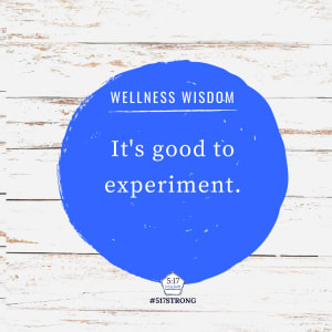 It's good to experiment.