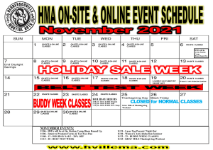 Don't miss any of our awesome classes or events this November
