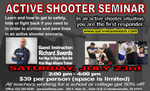 HMA will be hosting an Active Shooter Defense Seminar on July 23rd!