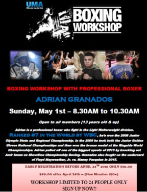 Boxing Workshop May 1st