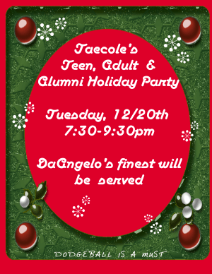 TEEN/ADULT HOLIDAY  PARTY