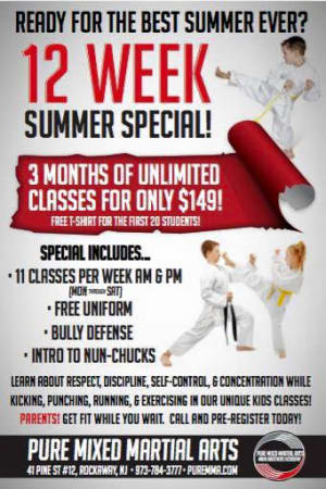 Adults Kickboxing and Kids Martial Arts Summer Specials