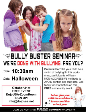 RISE ABOVE Bullying FREE community workshop! (October Bullying Awareness Month)
