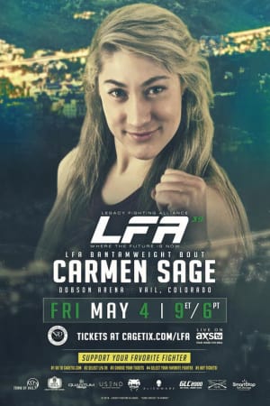 Carm “The Charm” Sage FIGHT ANNOUNCEMENT! Carmen makes her amateur debut LFA: Legacy Fighting Alliance 5/4 live from Vail, Colorado! Buy tickets Cagetix.com!   