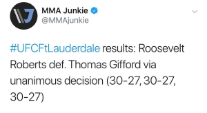 THOMAS GIFFORD RESULTS: