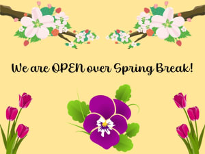 We are OPEN over Spring Break!