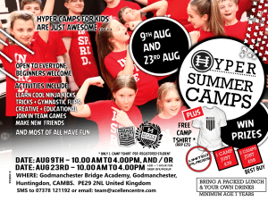 Hyper Summer Camps for kids - Announced in Godmanchester (Huntingdon)